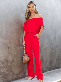 Off-Shoulder Summer Jumpsuit