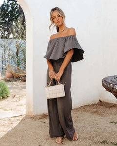 Off-Shoulder Summer Jumpsuit