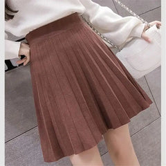 High Waist Knitted Mini