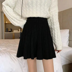 High Waist Knitted Mini