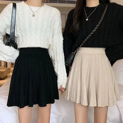 High Waist Knitted Mini