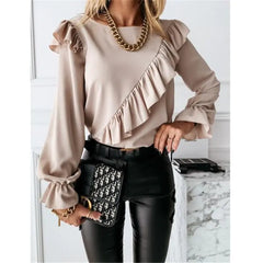 Elegant Ruffles O-Neck Blouse